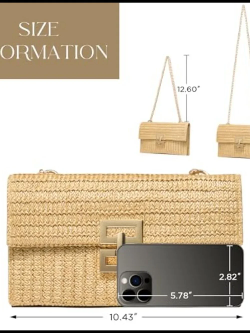 SWEETV Raffia Straw Clutch Woven Handbag Summer Beach Crossbody